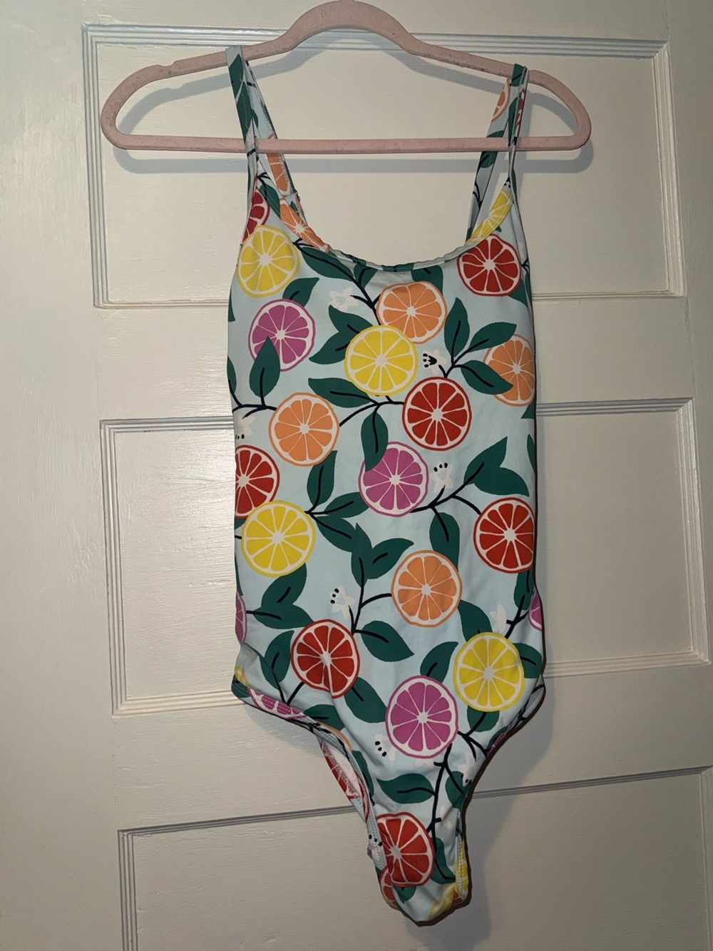 Hanna Andersson citrus one piece cross back swimsuit